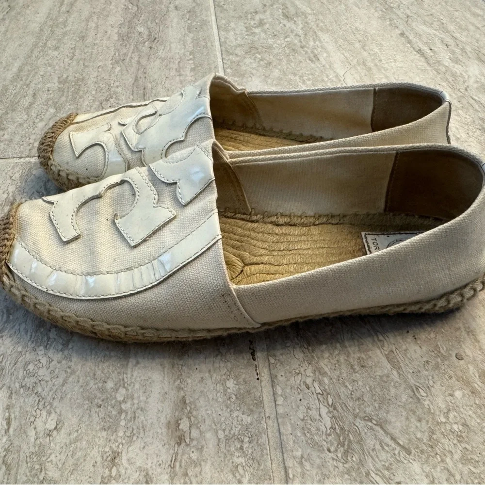 Tory Burch Beige Espadrille Slip-Ons